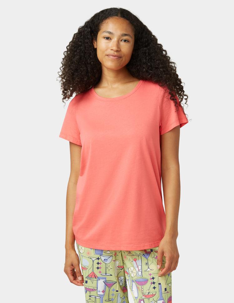 Hue Solid Short Sleeve Scoop Neck PJ Tee