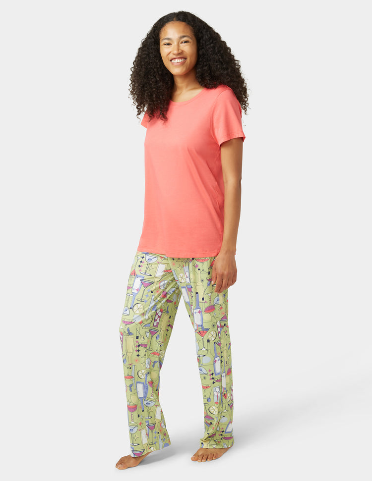 Hue Solid Short Sleeve Scoop Neck PJ Tee