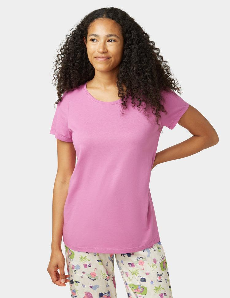 Hue Solid Short Sleeve V-Neck PJ Tee