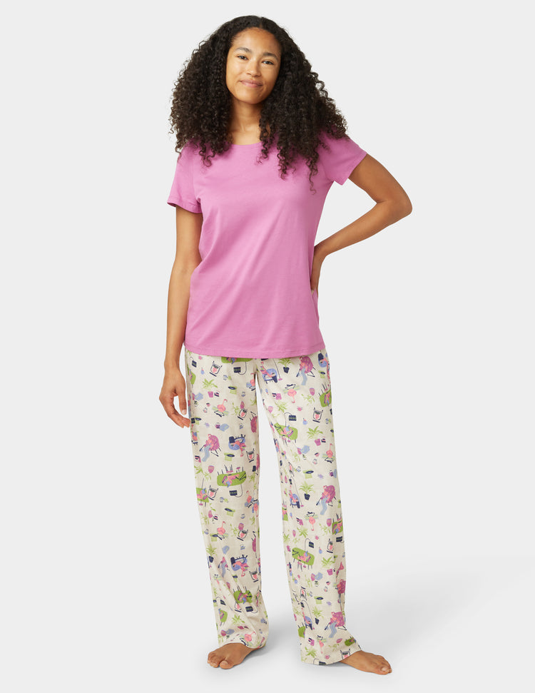 hue Solid Short Sleeve V-Neck PJ Tee
