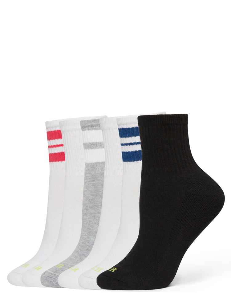 Hue Sport Mini Crew Sock 6 Pair Pack