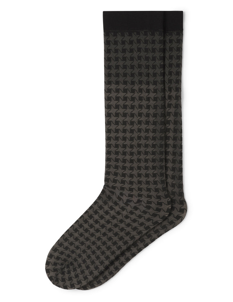 hue Tonal Houndstooth Knee High