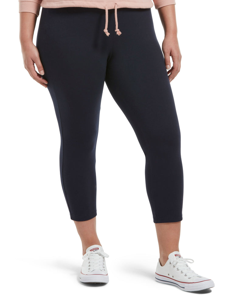 Hue Wide Waistband Blackout Cotton Capri