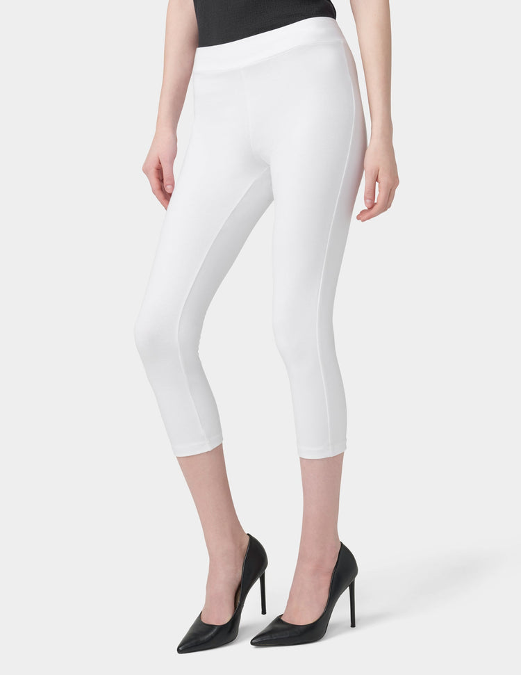 Hue Wide Waistband Blackout Cotton Capri