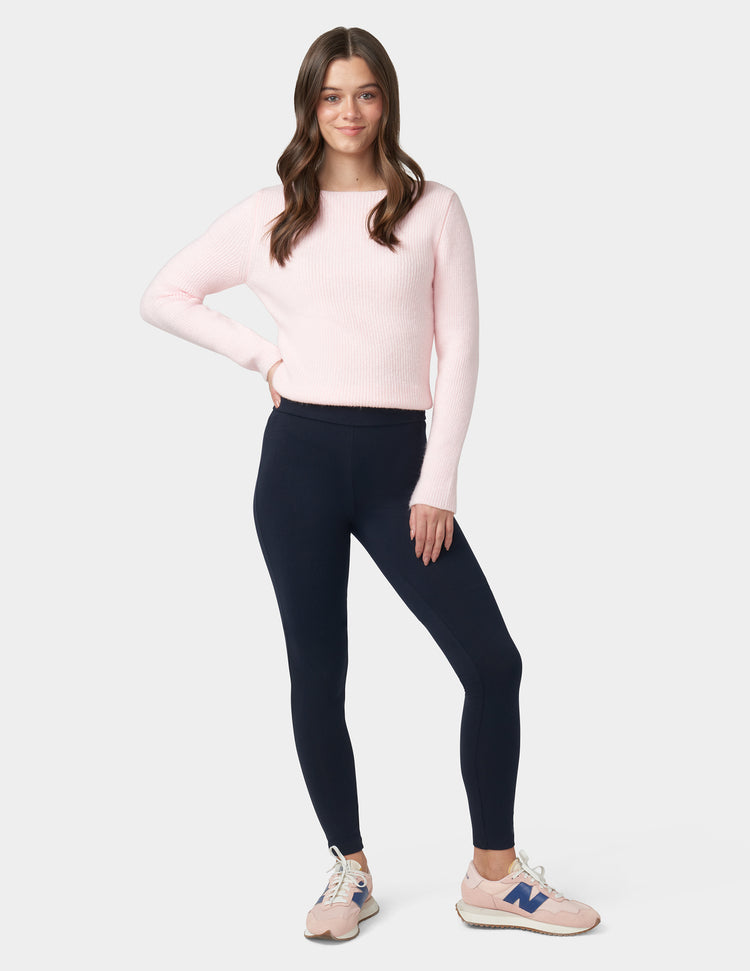 hue Wide Waistband Blackout Cotton Leggings
