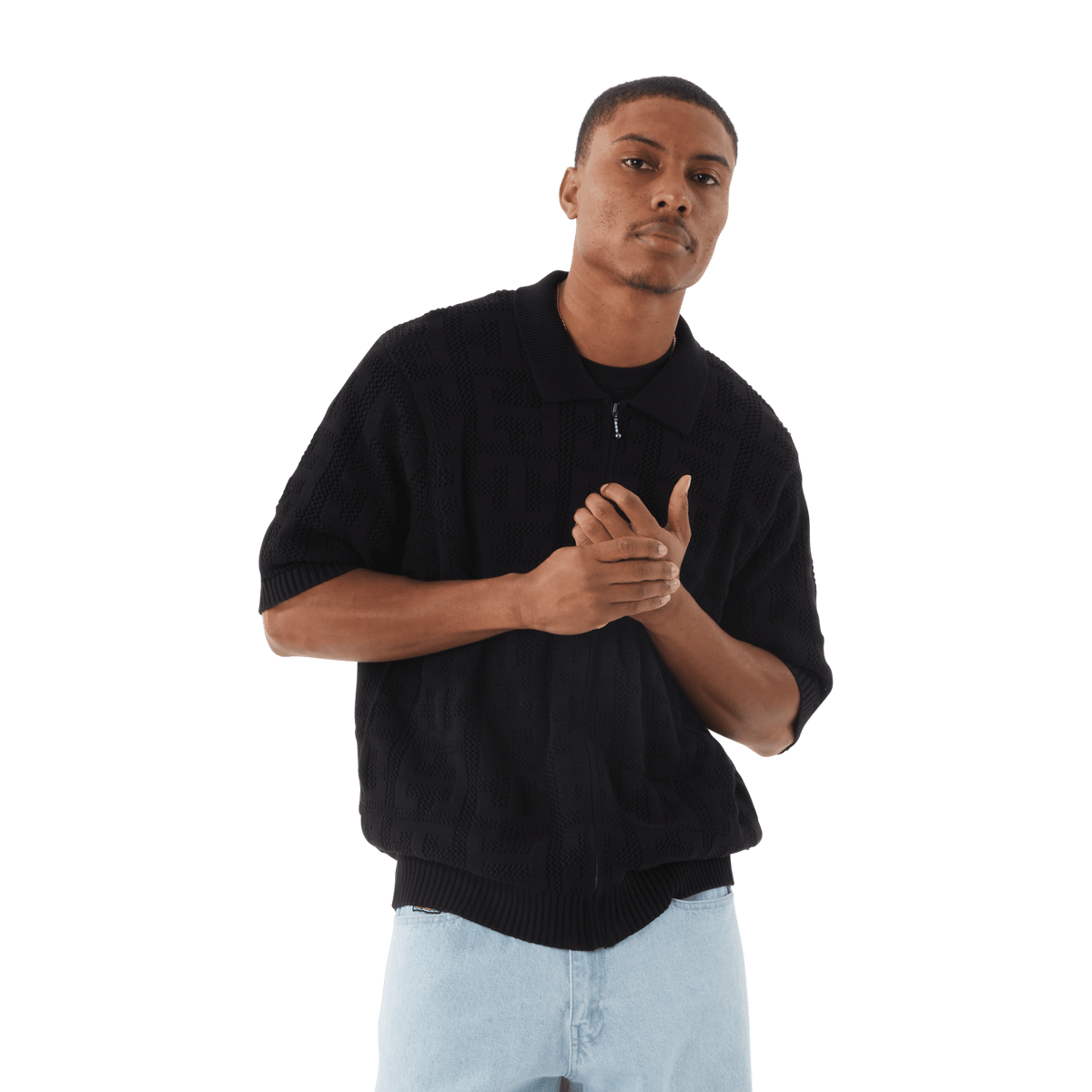 Huf Monogram Jacquard Zip Sweater