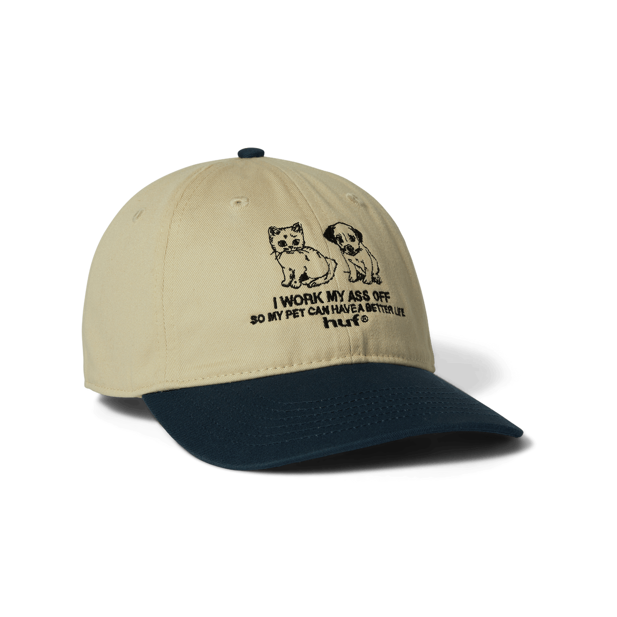 huf Pets Life 6-Panel Curved Visor Hat