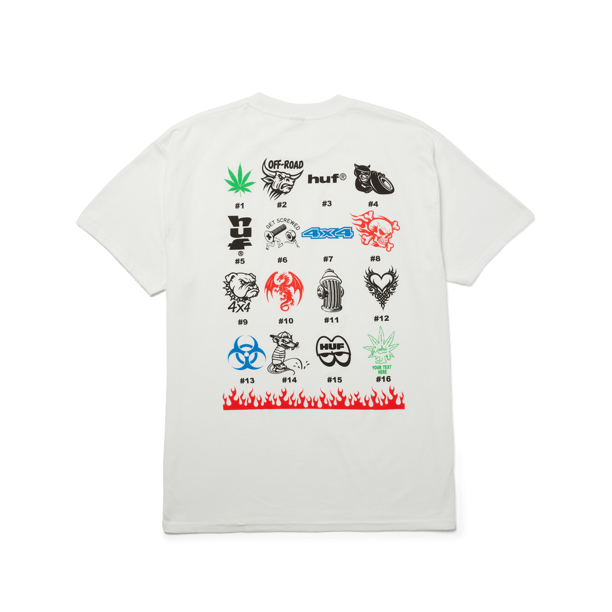 huf Sticker Printing T-Shirt