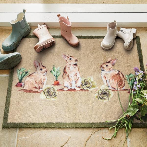 Hug Rug Allotment Bunnies Washable Doormat