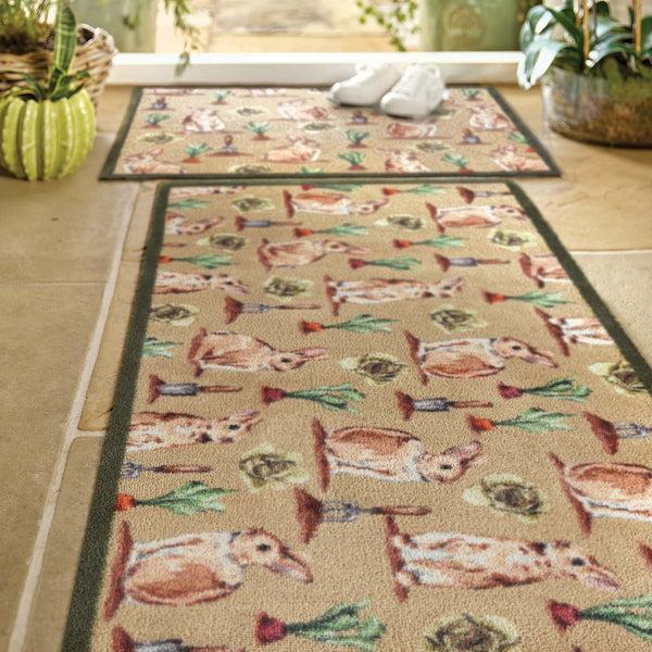 Hug Rug Allotment Bunnies Washable Doormat