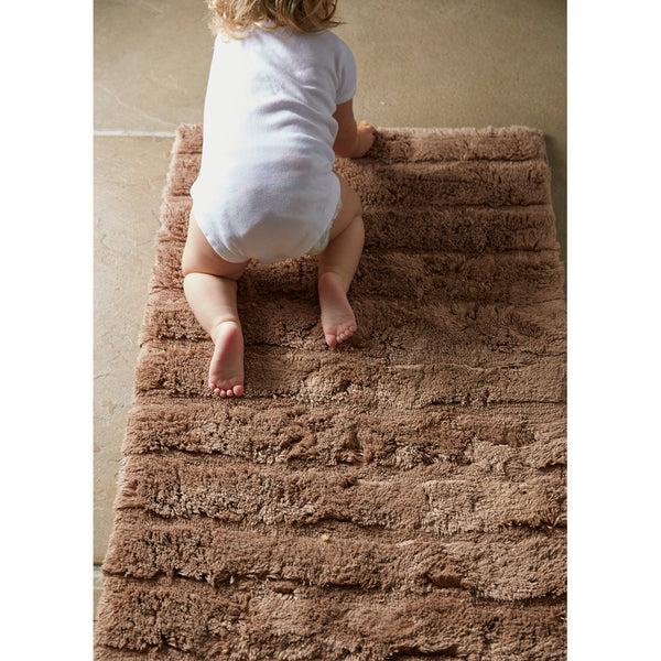Hug Rug Bamboo Stripe Latte Bathmat