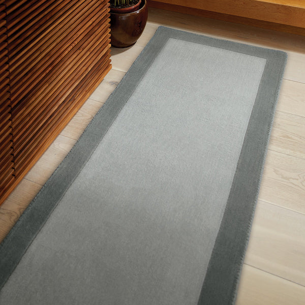 Hug Rug Borders Wool Rug Grey