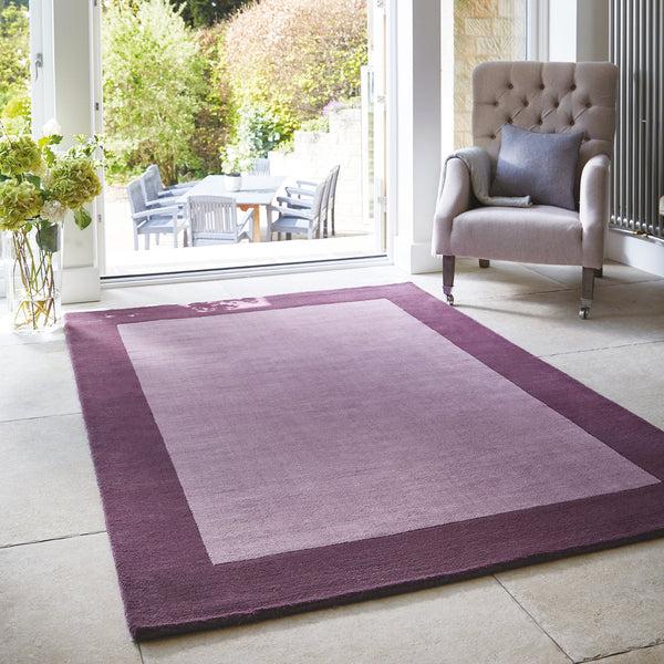 Hug Rug Borders Wool Rug Mauve