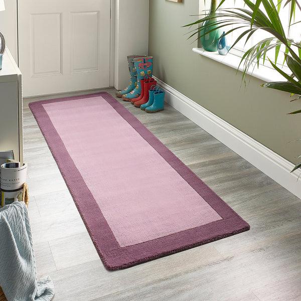 Hug Rug Borders Wool Rug Mauve