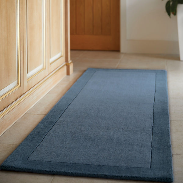 Hug Rug Borders Wool Rug Navy