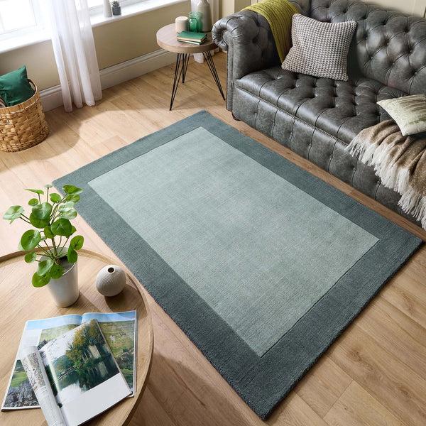 Hug Rug Borders Wool Rug Sage Green