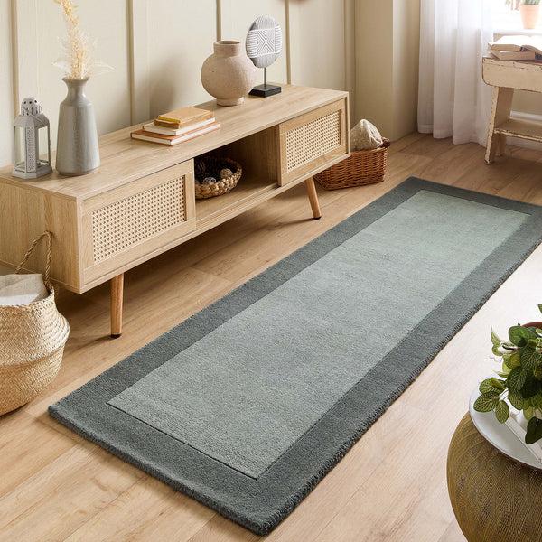 Hug Rug Borders Wool Rug Sage Green