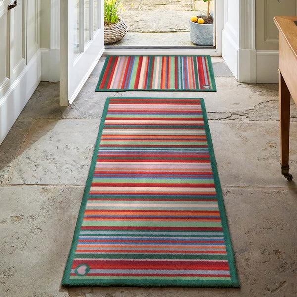 Hug Rug Bright Green Stripe Washable Doormat
