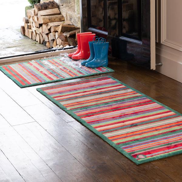 Hug Rug Bright Green Stripe Washable Doormat