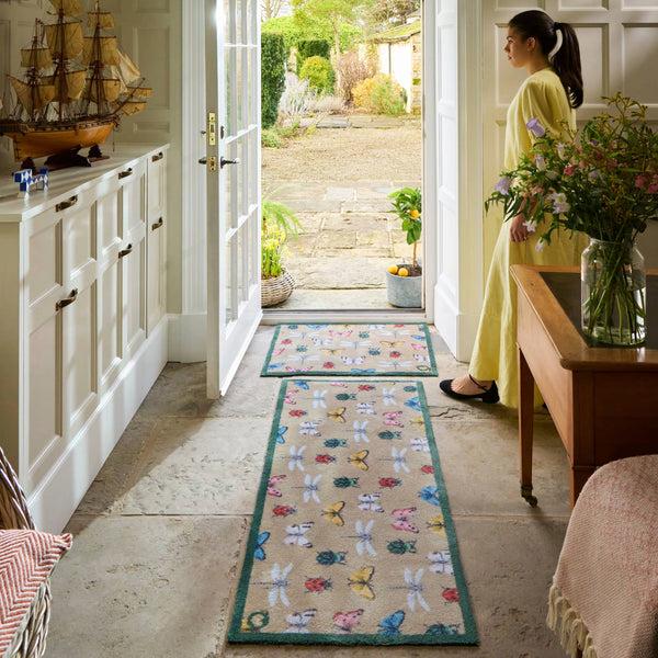 Hug Rug Bugs & Butterflies Beige Doormat