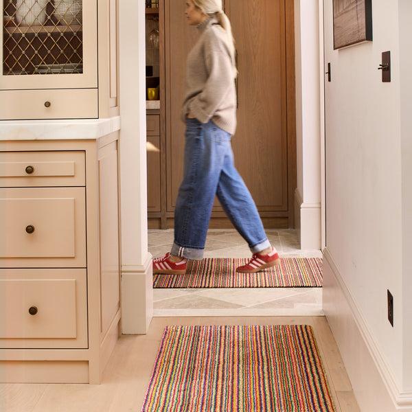 Hug Rug Candy Bright Stripe Washable Doormat