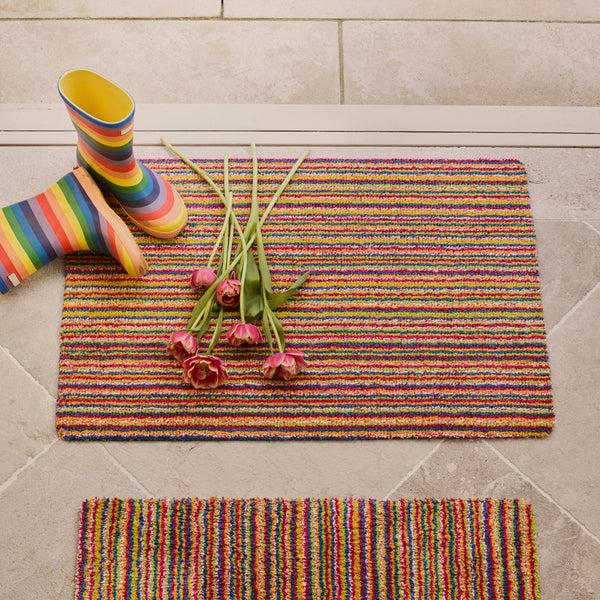 Hug Rug Candy Bright Stripe Washable Doormat