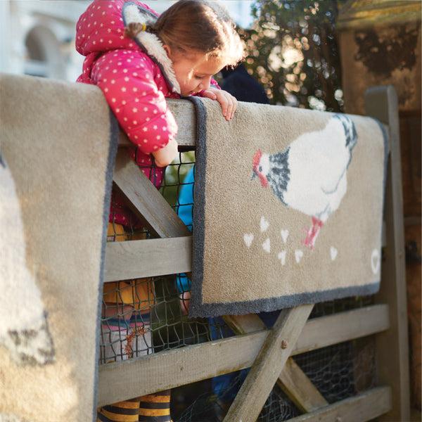 Hug Rug Chicken 1 Beige Washable Doormat