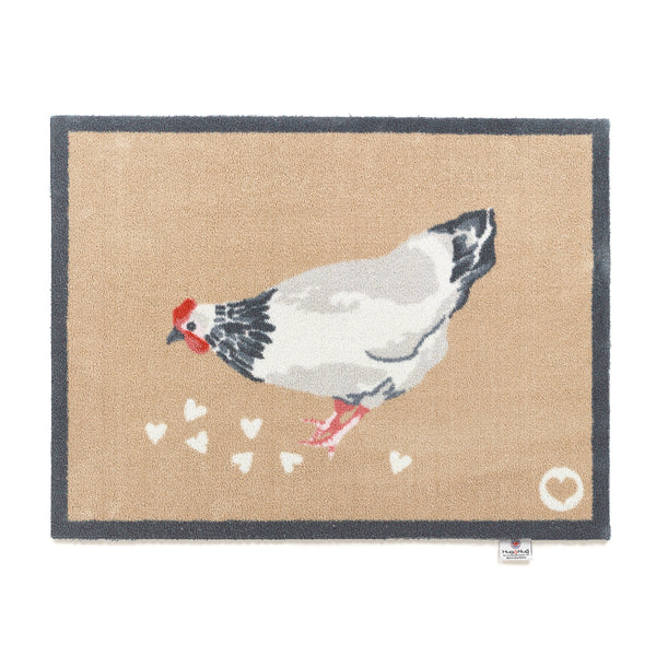 hug rug Chicken 1 Beige Washable Doormat