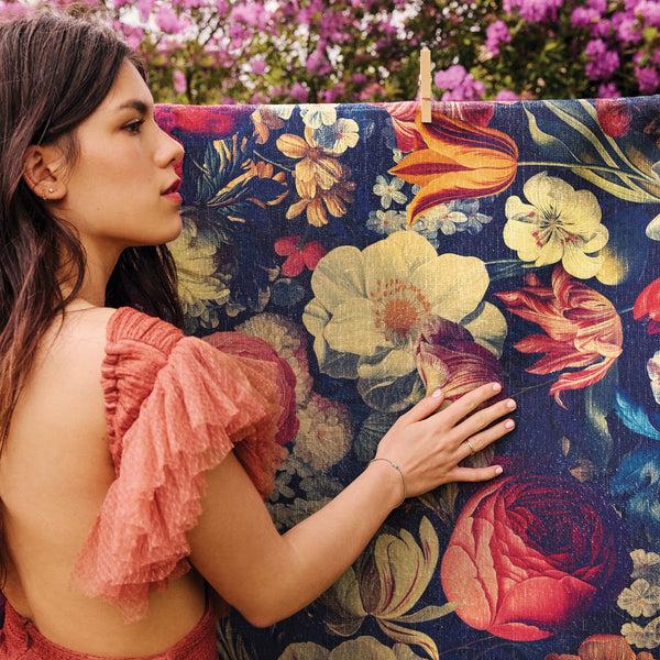 Hug Rug Dark Florals Eco-Washable Rug