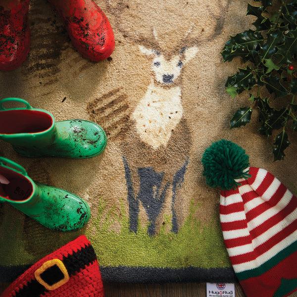 Hug Rug Deer 1 Beige Washable Doormat