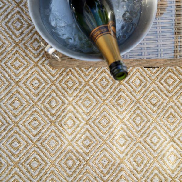 Hug Rug Diamond Washable Rug Gold