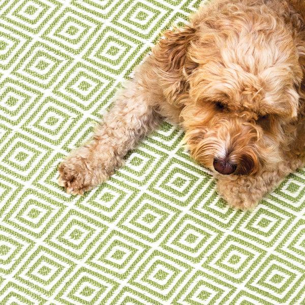 Hug Rug Diamond Washable Rug Green