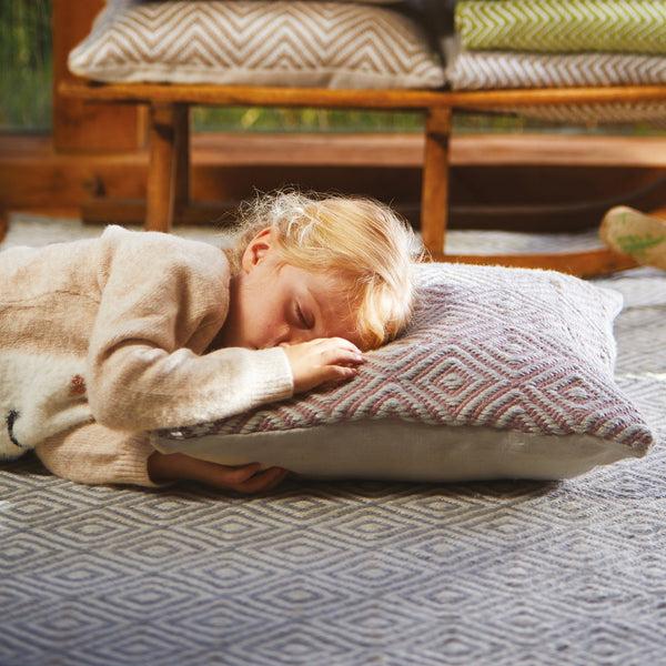 Hug Rug Diamond Washable Rug Sky Grey