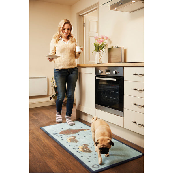 Hug Rug Ducks 1 Blue Washable Doormat