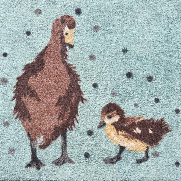 Hug Rug Ducks 1 Blue Washable Doormat