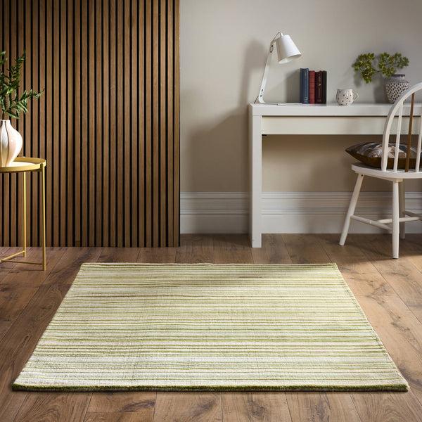 Hug Rug Fine Stripes Rug Green