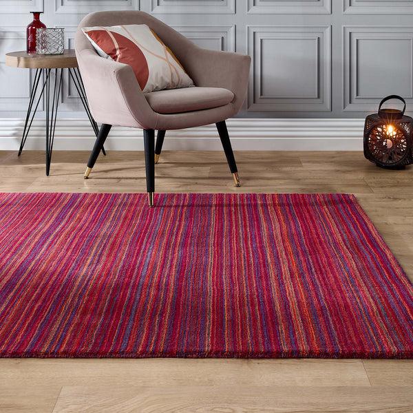 Hug Rug Fine Stripes Rug Purple/Pink