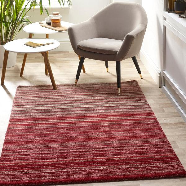 Hug Rug Fine Stripes Rug Red