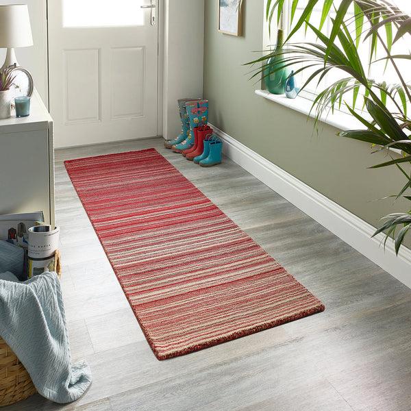 Hug Rug Fine Stripes Rug Red