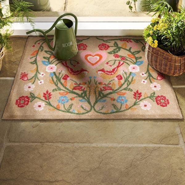 Hug Rug Garden Lovebirds Washable Doormat