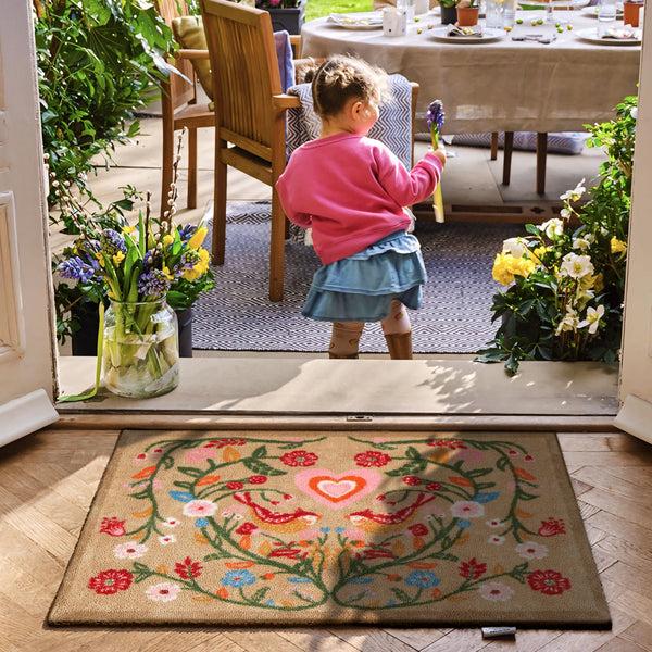 Hug Rug Garden Lovebirds Washable Doormat