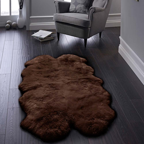 Hug Rug Genuine Sheepskin Rug Chocolate