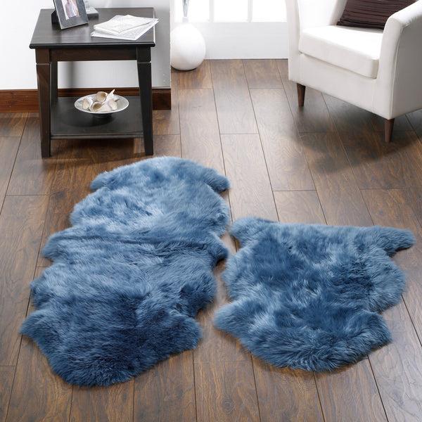 Hug Rug Genuine Sheepskin Rug Navy
