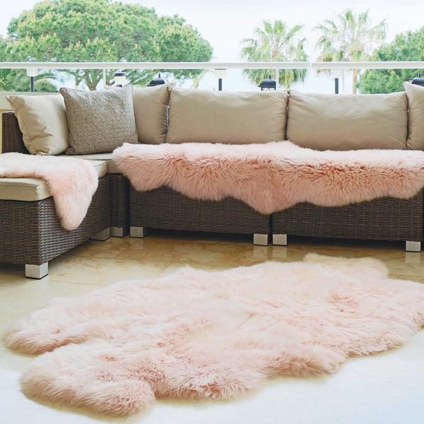 Hug Rug Genuine Sheepskin Rug Peach