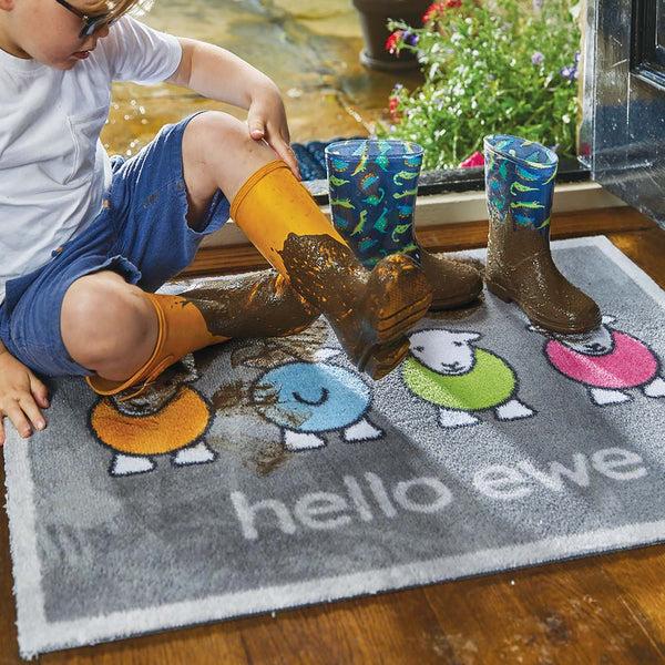 Hug Rug Hello Ewe Herdy Washable Doormat