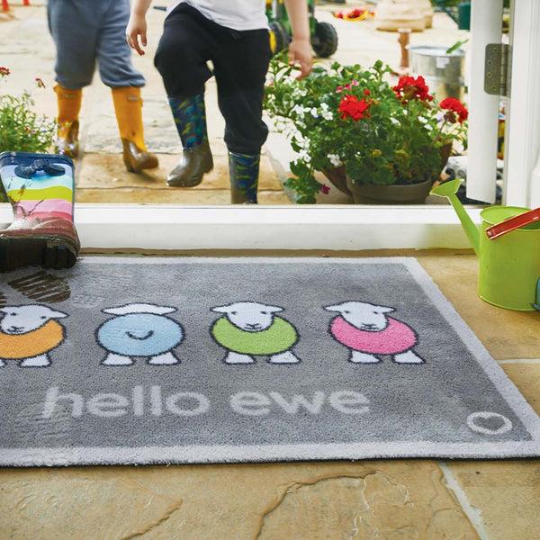 Hug Rug Hello Ewe Herdy Washable Doormat