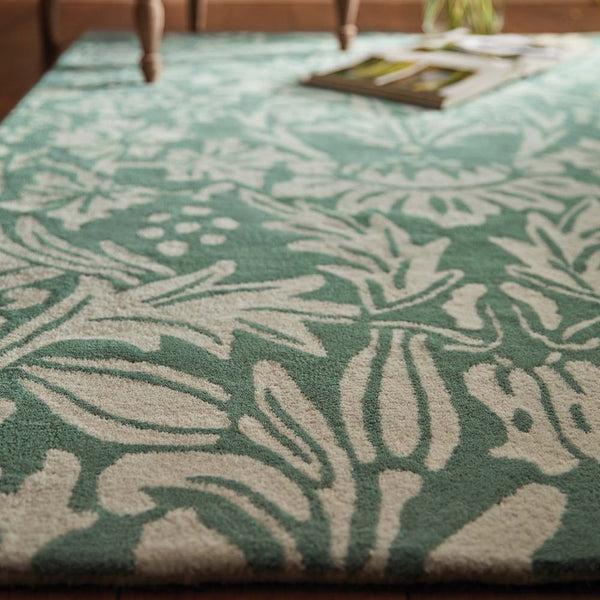 Hug Rug Heritage Floral 1 Rug Soft Teal Green
