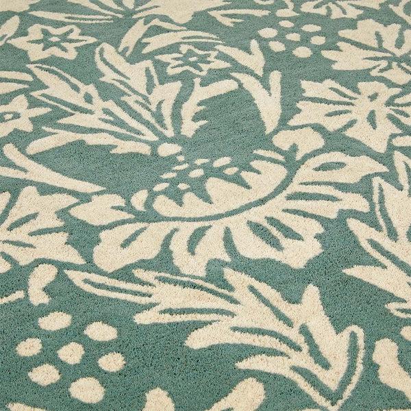 Hug Rug Heritage Floral 1 Rug Soft Teal Green