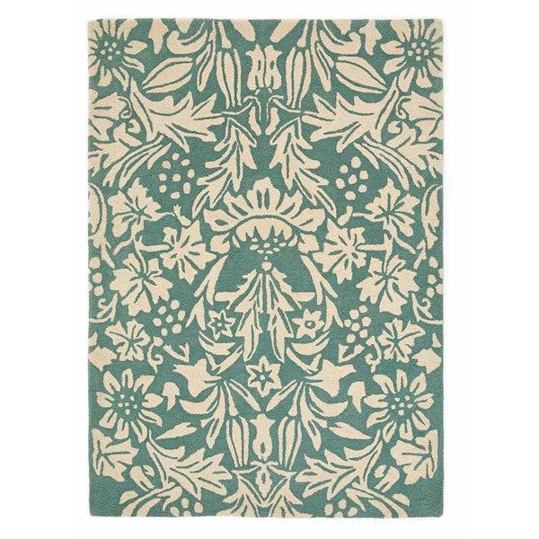 hug rug Heritage Floral 1 Rug Soft Teal Green