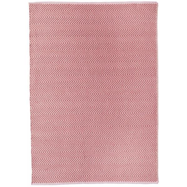 hug rug Herringbone Washable Rug Coral Pink